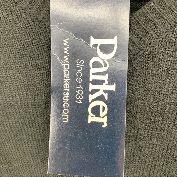 Parker Mens Small V-neck Pullover Sweater Black Preppy Casual Business NEW - Picture 5 of 9